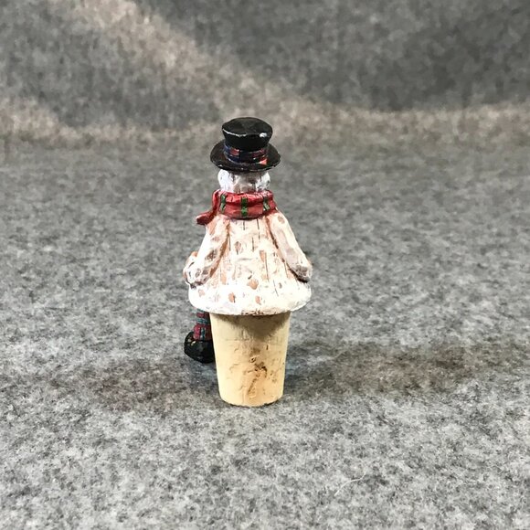 Vintage Figurine Snowman Bottle Cork Stopper - Picture 4 of 7